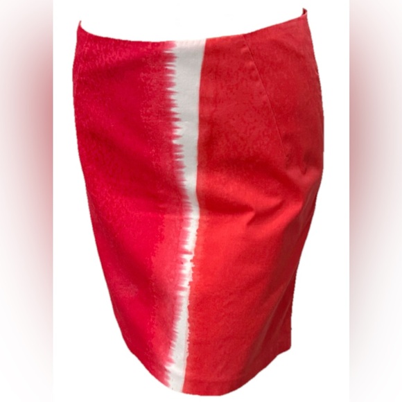 Tahari Women’s Pink Red Ombré Abstract Print Pencil Skirt Size A (S/4-6) Lined - Picture 4 of 11